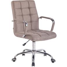 Beige Chaises de bureau CLP Fauteuil Deli Tissu Taupe Chaise de bureau