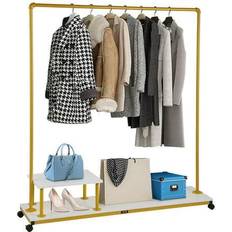 Gold Hallway Furniture & Accessories VEVOR Garment 59.1'x14.2'x63.0', Heavy-Duty Clothes Rack w/Bottom Coat Hook