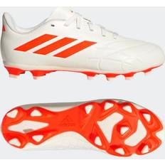 White Football Shoes Adidas Junior Copa Pure.4 Flexible Ground - Off White/Solar Orange/Off White