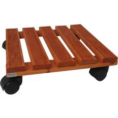 Walzen Siena Garden Holz-Pflanzenroller eckig, Durchmesser 38cm braun, outdoor