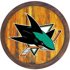 The Fan-Brand in. San Jose Sharks "Faux" Barrel Decorative Sign, Gloss Finish"