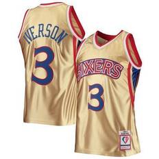 Basketball T-shirts Mitchell & Ness 76ers Nba 75th Gold Swingman, Male, Ropa, Jersey, Beige