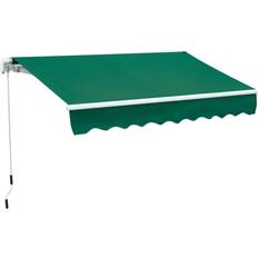 Green Patio Awnings OutSunny 7' Patio Manual Retractable Awning