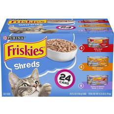 Fish & Reptile Pets Friskies Shreds Beef, Turkey, Whitefish & Chicken Wet Cat Food 5.5oz/24ct Variety Pack