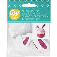 Plastic Tins Wilton Bunny Ears Toppers, 24-Count Decorations Muffin Case