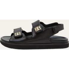 Givenchy Tofflor & Sandaler Givenchy 4G strap flat black leather sandals