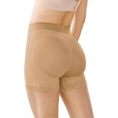 Brown - Women Shorts Leonisa Mid-Rise Sculpting Butt Lifter Shaper Short