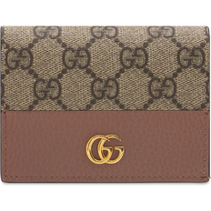 Gucci Portefeuilles Gucci Gg Marmont Petite Portemonnaie Aus Strukturiertem Leder Und Bedrucktem Beschichtetem Canvas - Pink