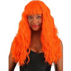 Cheap Perruques Longues Fiery Orange Long Wavy Women's Wig Orange