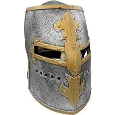 Gray Helmets Silver pewter knight roman armor crusader helmet mask medieval adult costume