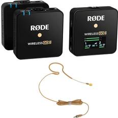 Rode wireless go Rode Microphones Wireless GO II Dual Channel Wireless Microphone System Bundle with Polsen ESM-1-35H Single-Sided Earset Mic