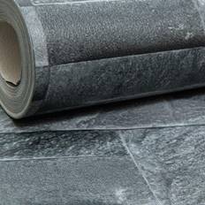 Muriva WD Thorn Slate Charcoal Grey Realistic Textured Stone Brick Wallpaper