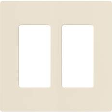 Lutron Electrical Installation Materials Lutron Claro 2 Gang Decorator/Rocker Wallplate, Gloss, Light Almond 1-Pack CW-2-LA