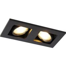 QAZQA Plafonniers QAZQA Qure Spot Encastrable 2 Lumière L 19 cm Noir Moderne Plafonnier