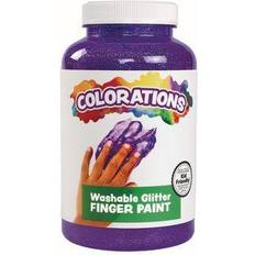 Orange Finger Paints Colorations Washable Glitter Finger Paint Violet 16 oz