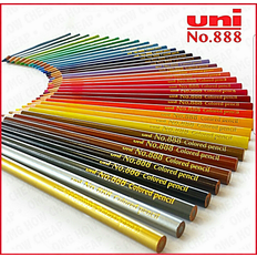 Mitsubishi Uni coloured pencils no. 888 tin set of 36 colours uniball