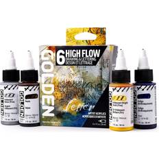 Golden high flow acrylic ink liquid fluid paint 6 x 30ml drawing set 0000948-0
