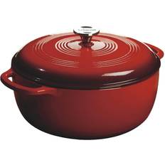 Cast Iron Hob Casseroles Lodge Cast Iron Enamel with lid 1.87 gal 12.62 "