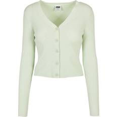 Urban Classics Ladies Short Rib Knit Cardigan - Lightmint