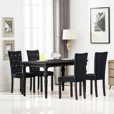 Mobili vidaXL Sedie Pranzo 4 Pz In Velluto Nero Sedia da Cucina