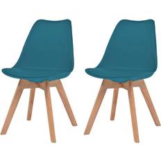 Turquoise Kitchen Chairs vidaXL Dining Chairs 2 Pcs Turquoise Plastic Kitchen Chair 2pcs