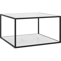Sofabord hvidt vidaXL 90x90x50 marmorglas Sofabord