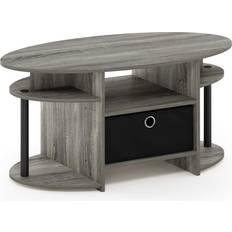 Furinno JAYA Simple Design Oval with Bin Coffee Table