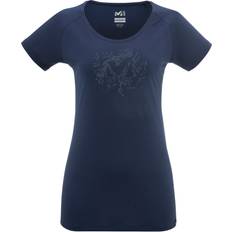 Mujer Capas base Millet Camiseta Imja Wool Print - Bleu