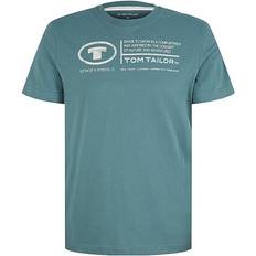 Tom Tailor Bluser & T-shirts - Petroleum/Hvid