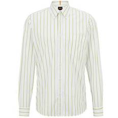 HUGO BOSS Green Shirts HUGO BOSS Green Striped Long Sleeve Shirt