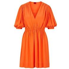 HUGO BOSS V-neck mini dress in lightweight crepe Georgette