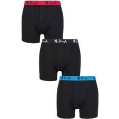Men's Pack Underwear Button Fly Boxer Short Black