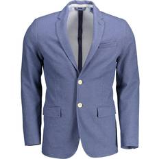 Gant Men Outerwear Gant Blue Cotton Jacket