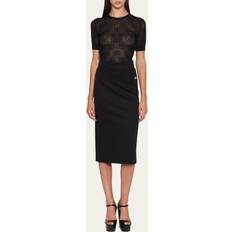 Polyamide Skirts Dolce & Gabbana Milano Rib Midi Skirt Black