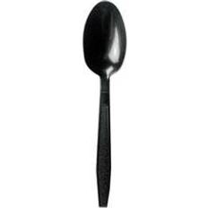 Halloween Disposable Flatware Boardwalk Heavyweight Polypropylene Cutlery, Teaspoon, Black, 1000/Carton