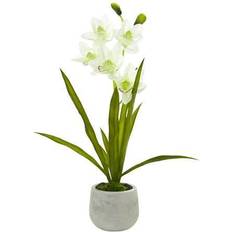 Nearly Natural Cymbidium Orchid Artificial Arrangement in Artificial Plant