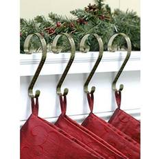 Metal Stockings Haute Decor Scrolls Embossed Holly Holder