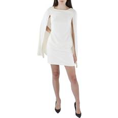 Short Dresses - Slim Ralph Lauren Cape Georgette Cocktail Dress - Mascarpone Cream