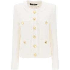 Balmain Embellished Tweed Jacket - White
