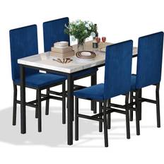 Marble Dining Sets Hooseng Store 4- Space Saving Dining Set 27.6x47.2" 5