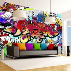 Artgeist Fototapet Street art:red theme 200 x 140 cm