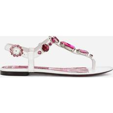 Dolce & Gabbana Sandales Dolce & Gabbana Patent Leather Flip Flop Sandals Multicolor