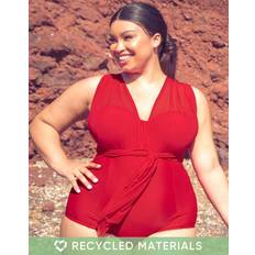 Curvy Kate Women Swimsuits Curvy Kate Wrapsody Bandeau Swimsuit Red
