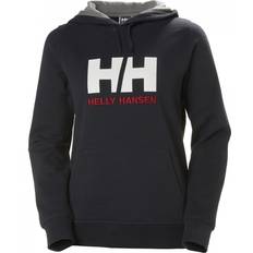 Helly Hansen Dam Överdelar Helly Hansen Women's HH Logo Bomull French Terry Luvtröja/munktröja Marinblå