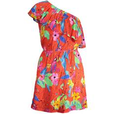Desigual Dresses Desigual One Shoulder Floral Print Dress - Red