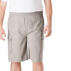 6XL Shorts Men's Big & Tall Full Elastic Waist Gauze Cargo Shorts by KS Island in Sand Grey Size 6XL