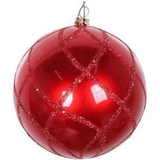 Red Easter Decorations Vickerman 6 Red Candy Finish Net Ball Ornament Glitter Easter Decoration