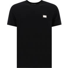 Dolce & Gabbana Räfflad Rund Hals Kortärmad T-shirt Black