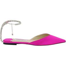 Jimmy Choo Pink Saeda Slip-On Loafers Fuchsia/Crystal Hone IT