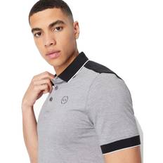 Armani Exchange Uomo Polos Armani Exchange Two Tone Polo T Shirt Grey